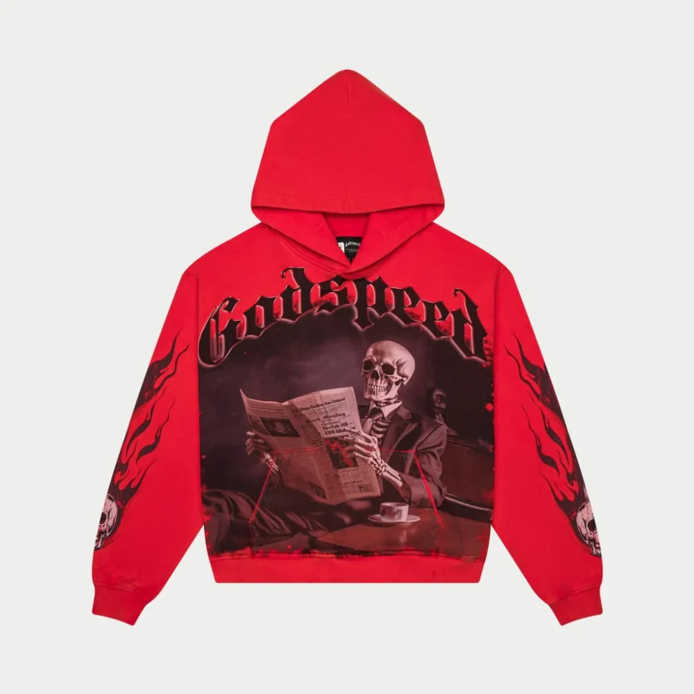 God Speed Black Monday Hoodie (Red Wash)