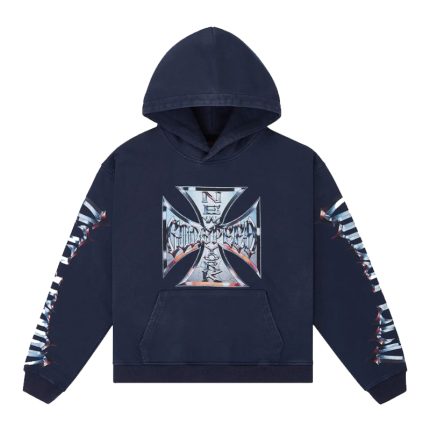 Godspeed Chrome Motto Navy Wash Hoodie