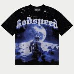 Godspeed Lunar Horizon Astronaut Graphic Tee – Black