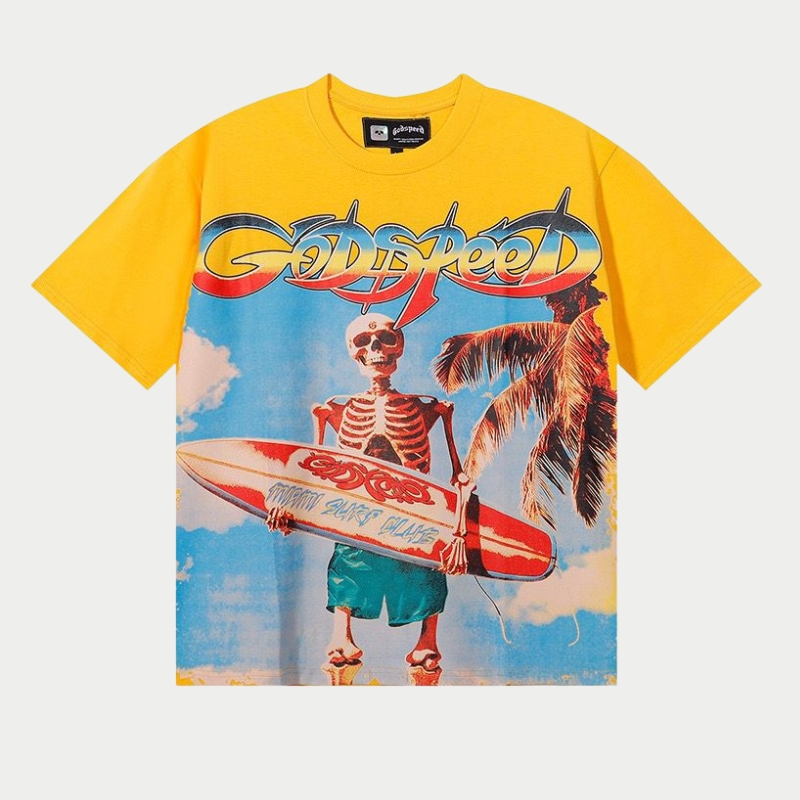 Godspeed-Miami-Surf-Club-Vintage-Graphic-Tee-Yellow Godspeed Miami Surf Club Vintage Graphic Tee – Yellow