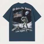 Godspeed Moonwalker Astronaut Graphic Teal Tee