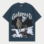 Godspeed Moonwalker Astronaut Graphic Teal Tee