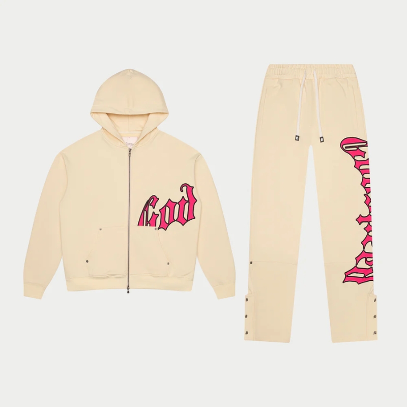 Godspeed-OG-Logo-Bone-Pink-Sweatsuit Godspeed OG Logo Bone & Pink Sweatsuit