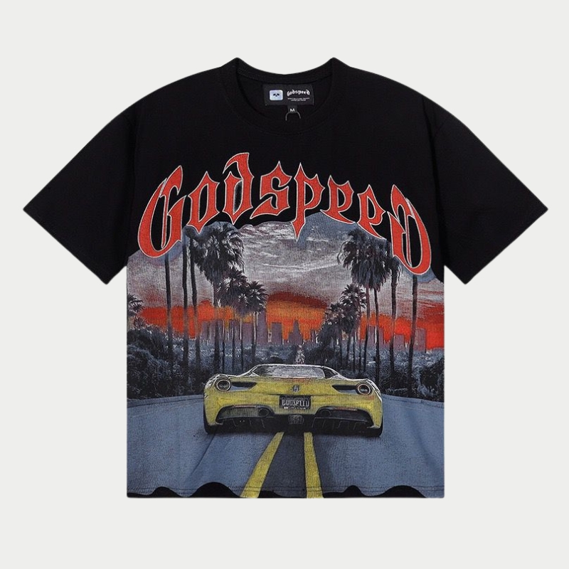 Godspeed-Palm-Drive-Exotic-Racing-Tee Godspeed Palm Drive Exotic Racing Tee