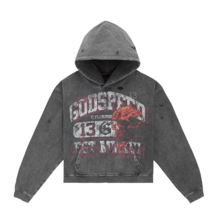 Godspeed Seeing Double Grey Wash Hoodie